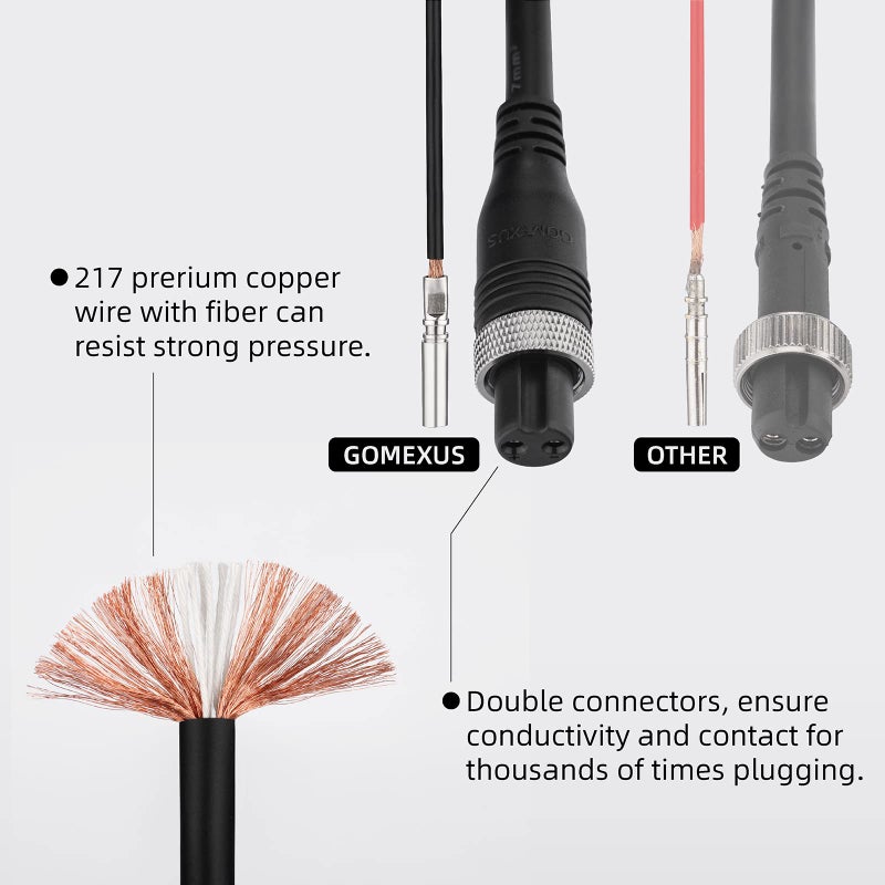 GOMEXUS Power Cord for Daiwa Tanacom 1000 Seaborg 300J Shimano ForceMaster 2000 Electric Reels Power Cable 270cm 8.86 Feet - Image 3